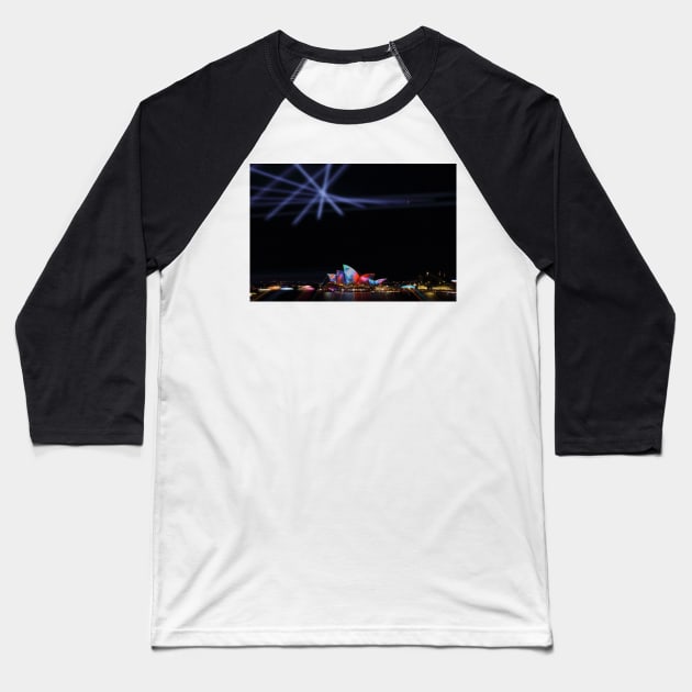 Sydney Opera House - Vivid Festival Baseball T-Shirt by VickiWalsh